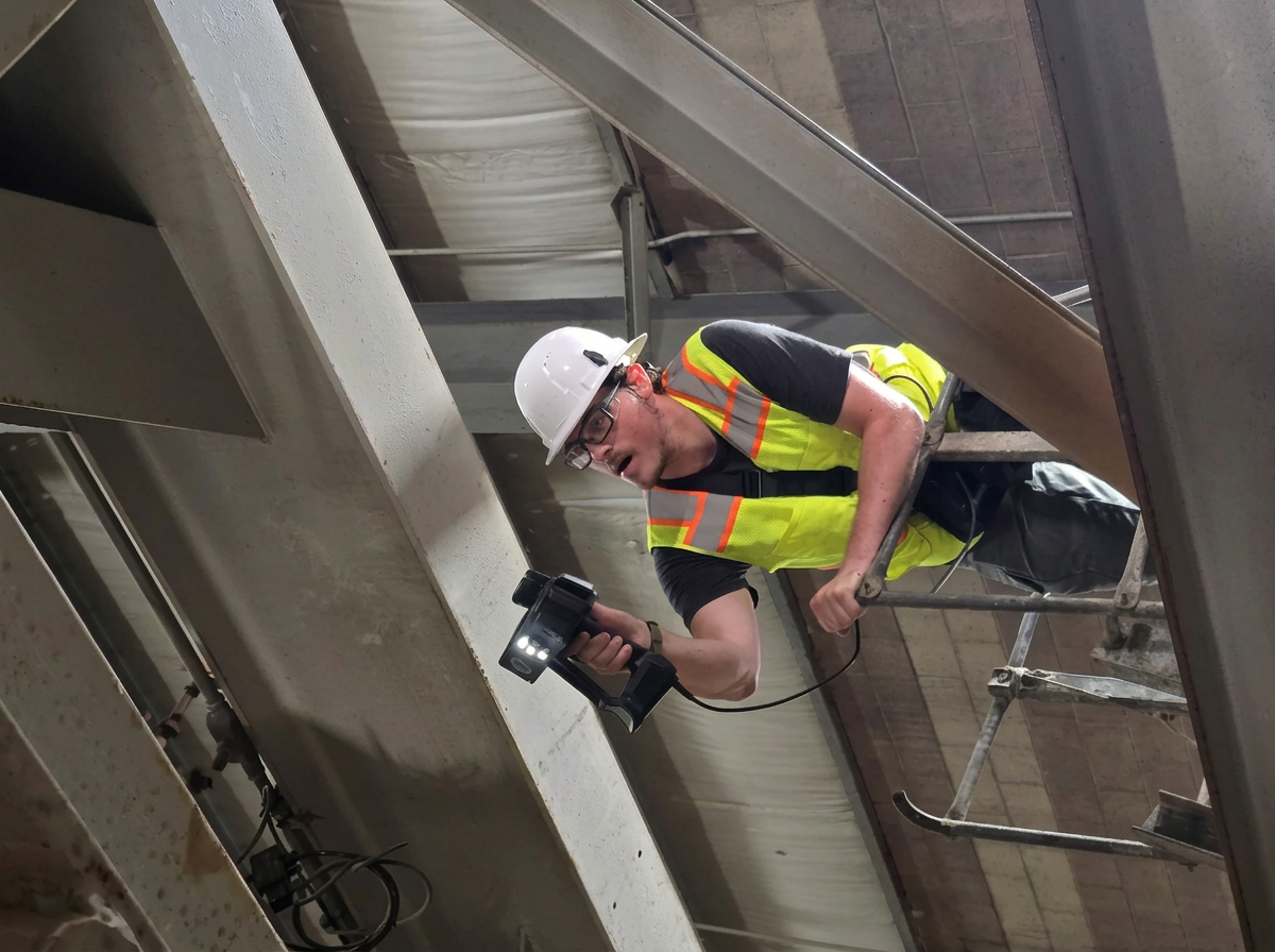 JADCO technician scanning equipment with a 3D scanner